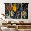 MuchoWow® Wandteppich Wandbehang Gewürze - Löffel - Schwarz Produktbild-Vorschau 6