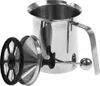 A stainless steel milk frother with its plunger assembly detached. Produktbild-Vorschau