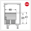 Diagram showing dimensions of a waste bin system. Produktbild-Vorschau