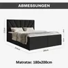 MOTIVENA Aspen Boxspringbett 180x200 Schwarz Samt (Jasmine Produktbild-Vorschau 7