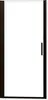 A product shot of a shower door with a black frame and handle against a white background. Produktbild-Vorschau