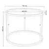 A line drawing of a round table base with dimensions indicated. Voir les images du produit