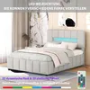 Doppelbett(140x200cm,Grau)Polsterbett,Familienbett,Plattform Produktbild-Vorschau 3