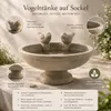 Vogeltränke mit 2 Vögeln auf Sockel Vogel Bad Tränke Garten Produktbild-Vorschau 3