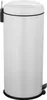 A white pedal bin with a black base and pedal. Produktbild-Vorschau