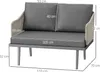 Outsunny 2-Sitzer-Gartensofa mit gewebten Harzkissen, Produktbild-Vorschau 5