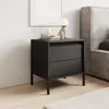 Nachttisch Nachtkommode FERRATO 54 cm Schwarz Riffelung Produktbild-Vorschau 3
