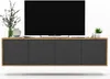 A modern TV cabinet with a television on top, displayed against a white background. Produktbild-Vorschau