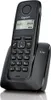 A black Gigaset A116 cordless phone is shown in its charging base against a white background. Produktbild-Vorschau