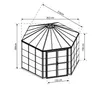 Diagram showing the dimensions of a greenhouse. Produktbild-Vorschau