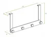 A technical drawing of a shower cabin hanger with dimensions indicated. Náhled obrázku produktu