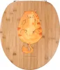 A toilet seat with a printed design of a cartoon cat. Produktbild-Vorschau