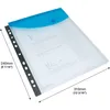 A clear shot of a plastic document folder with papers inside, showing dimensions. Náhled obrázku produktu