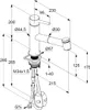 A technical drawing of a faucet with dimensions and specifications. Produktbild-Vorschau