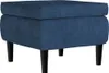 vidaXL Fauteuil à oreilles avec tabouret bleu velours Voir les images du produit 9