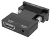A black HDMI to VGA adapter with audio output is shown against a white background. Voir les images du produit