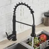 Küchenarmatur Schwarz 360° Wasserhahn Ausziehbar Brause Produktbild-Vorschau 3