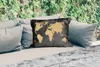 MuchoWow® Outdoor Kissen - Weltkarte - Blätter - Blumen - Produktbild-Vorschau 2