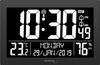 A digital clock displaying time, date, temperature, and humidity. Produktbild-Vorschau