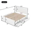 A diagram of a white bed frame with dimensions indicated by lines and numbers. Produktbild-Vorschau