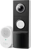 A video doorbell and its chime are shown against a white background. Produktbild-Vorschau