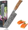 Couteau Nakiri Wakoli EDIB Pro en damas I Lame de 17 cm I Voir les images du produit 1