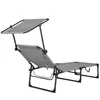 A gray lounge chair with a canopy, shown from a side angle against a white background. Anteprima dell’immagine prodotto