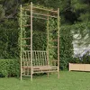 vidaXL Záhradná lavička s pergolou 116 cm Bambus Náhľad obrázku produktu 2