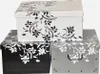 Set: 3 x Deko Karton "Barock Blumen" in Schwarz, Weiß und Produktbild-Vorschau 1