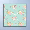 Deko Glasuhr Wanduhr 30x30 Pastell Blumensträuß Quarz Produktbild-Vorschau 1