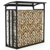 Haardhoutrek buiten met dak en 2 afdekzeilen 185x70x185 cm Productafbeelding-voorbeeld 2