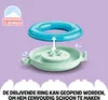 An illustration showing how to assemble a floating toy island for a bathtub. Náhled obrázku produktu