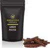 A black pouch of spices with a pile of long pepper next to it. Produktbild-Vorschau