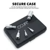 A black carrying case with several metal bits on top, against a white background. Anteprima dell’immagine prodotto