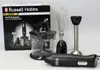 A Russell Hobbs 3-in-1 hand blender set is displayed with its packaging and accessories. Podgląd zdjęcia produktu