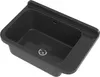 A dark gray sink basin with a drain and a ribbed drying area. Anteprima dell’immagine prodotto