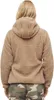 Back view of a person wearing a camel-colored teddy fleece jacket and camouflage pants. Produktbild-Vorschau