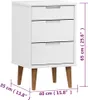 Comodino MOLDE Bianco 40x35x65 cm in legno di pino Anteprima dell’immagine prodotto 8