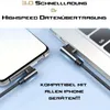 iPhone Schnell Ladekabel 3 meter Nylon Datenkabel 90° Produktbild-Vorschau 5