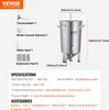 A diagram showing a stainless steel brewing pot with dimensions and included accessories, along with a specifications table. Náhľad obrázku produktu