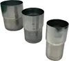 Three metal pipe connectors are shown against a white background. Produktbild-Vorschau