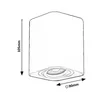 A technical drawing of a ceiling spotlight with dimensions indicated. Voir les images du produit