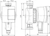 Technical drawing with dimensions of a circulation pump. Produktbild-Vorschau