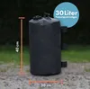 A black water weight bag for a tent or gazebo, with dimensions and capacity indicated. Produktbild-Vorschau