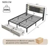 Lit double 160x200cm - Lit adulte LED en métal avec 2 Voir les images du produit 7