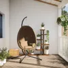 vidaXL Závěsné křeslo Egg Design se stojanem Taupe Fabric Náhled obrázku produktu 3