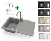 Granitspüle 76x44 cm mit Armatur Grau – Küchenspüle aus Produktbild-Vorschau 1