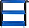 A three-tiered blue and black rolling tool cart is shown against a white background. Podgląd zdjęcia produktu