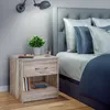 CASARIA® Nachttisch 2er Set mit Schublade & Ablagefach Holz Produktbild-Vorschau 5