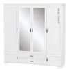 A white wardrobe with mirrored doors and drawers, presented against a white background. Produktbild-Vorschau